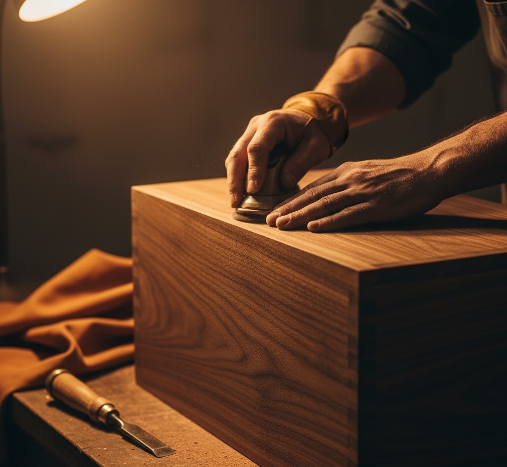 Master craftsman working on furniture
